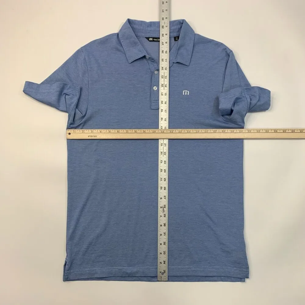 Travis Mathew Polo Shirt Mens M Medium Regatta Blue Pima Cotton Blend Golf